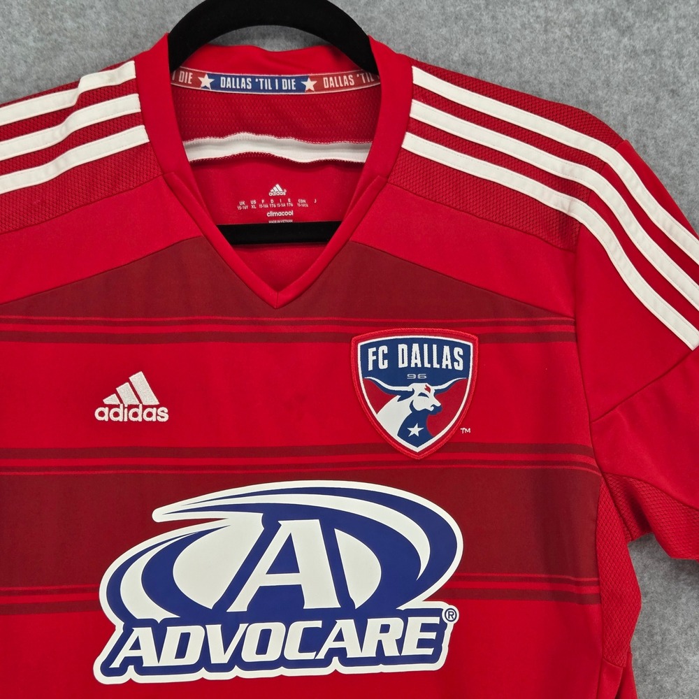 FC Dallas Adidas KIDS XL Youth ClimaCool Soccer Jersey‎ Red MLS Short Sleeve